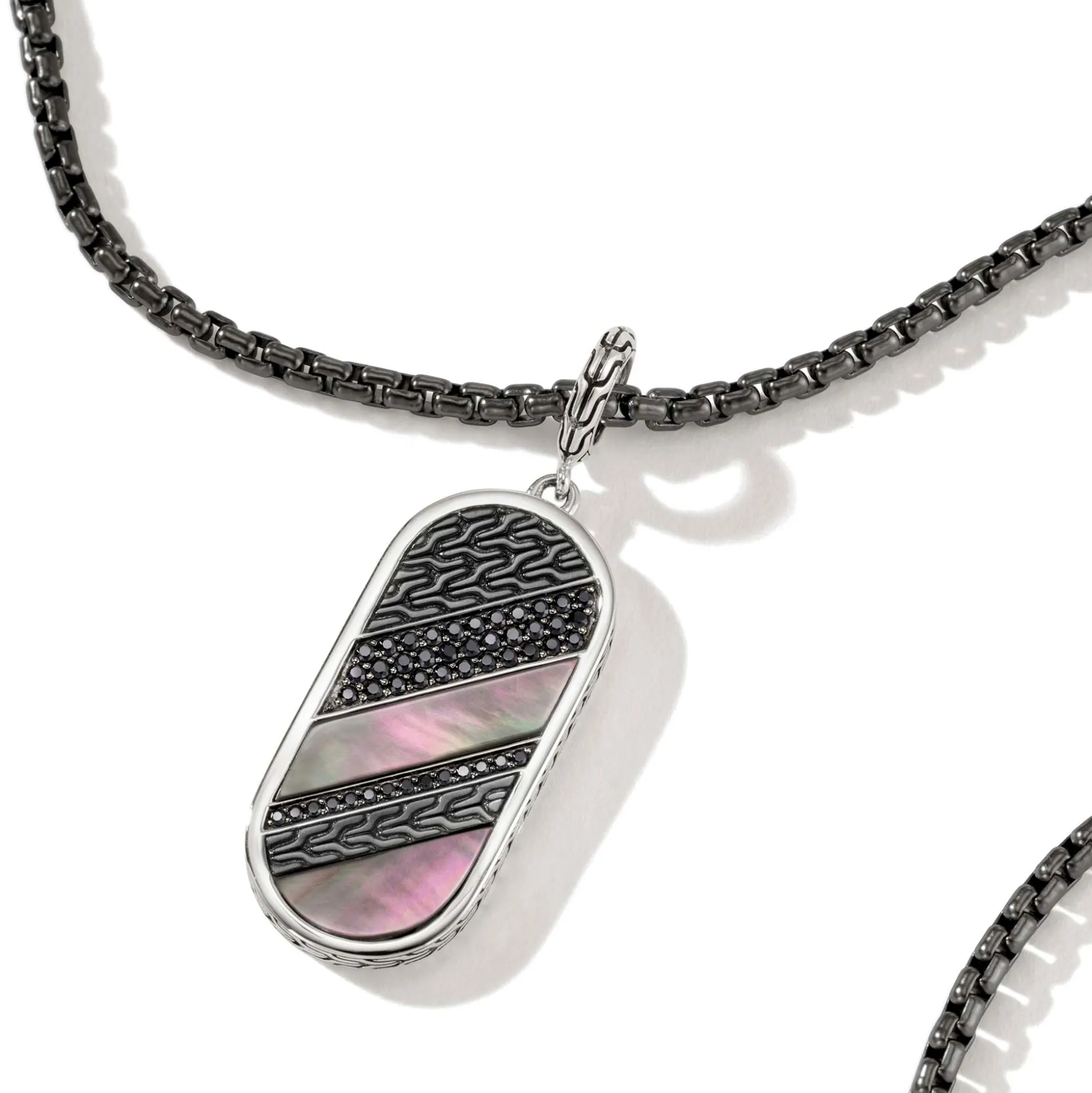 Men John Hardy Tags & Pendants^Carved Tag Necklace, Silver, Gold, Gemstones
