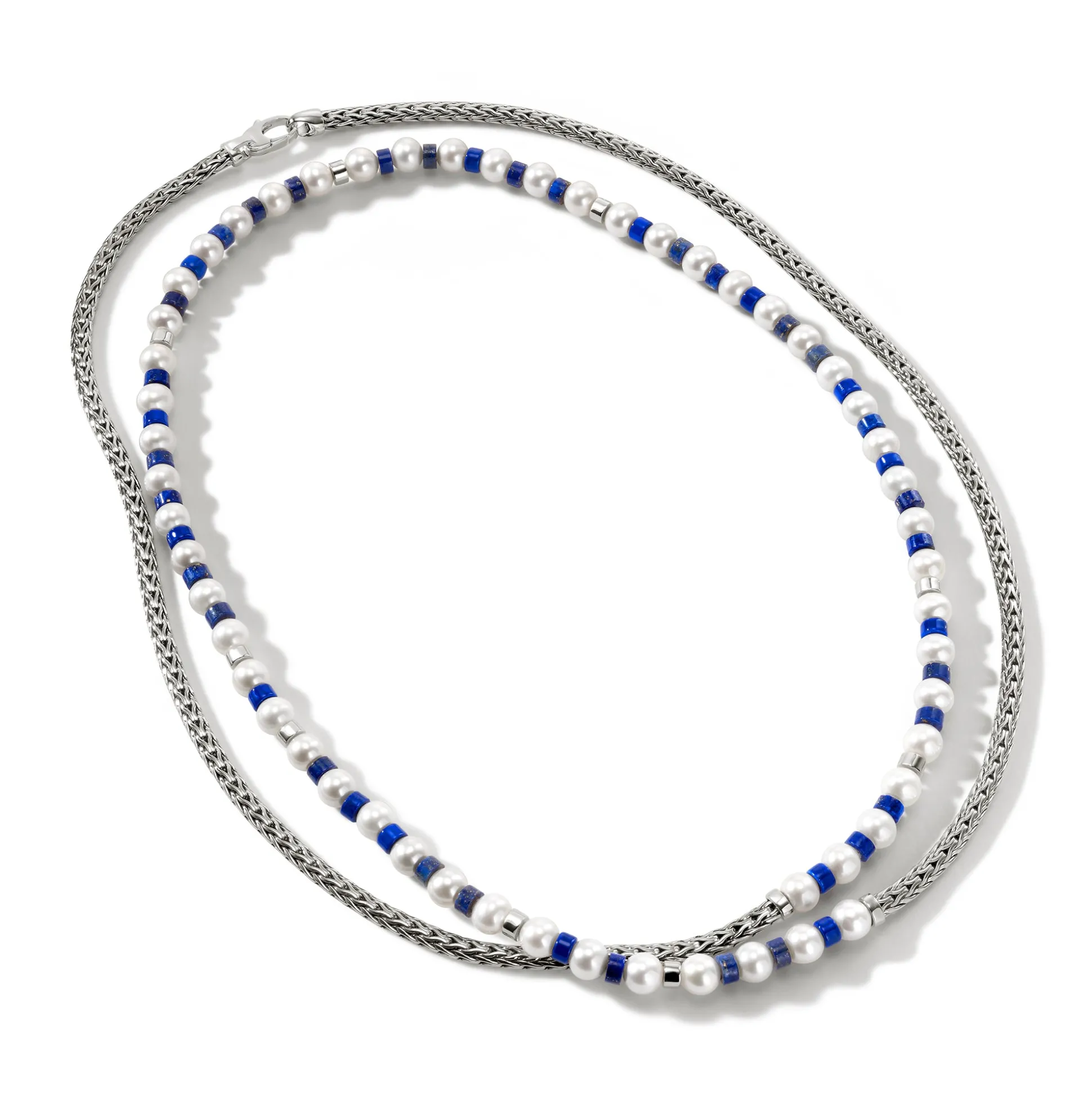 Women John Hardy Beads^Colorblock Necklace, Silver, Gemstones, Pearl