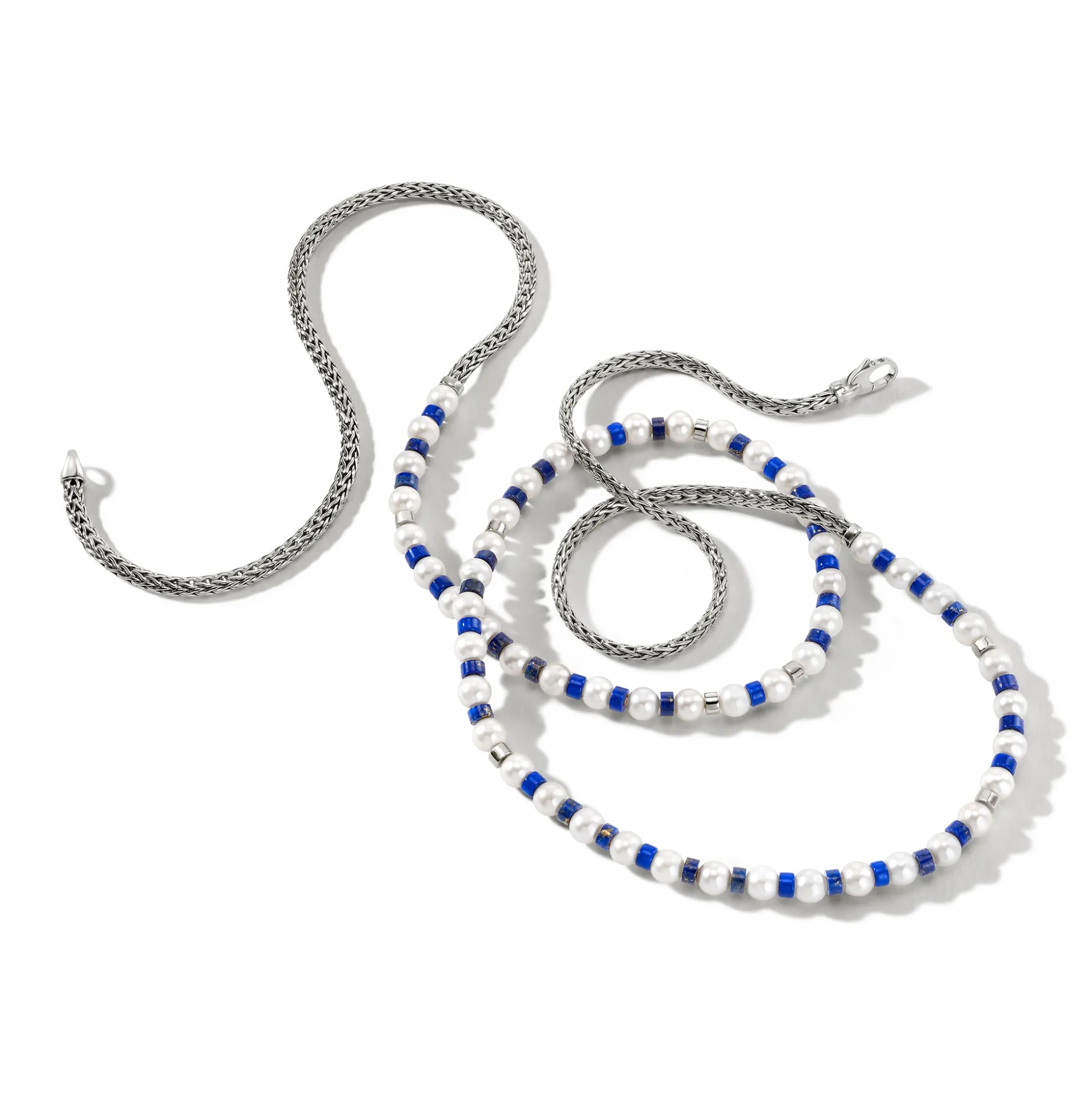 Women John Hardy Beads^Colorblock Necklace, Silver, Gemstones, Pearl