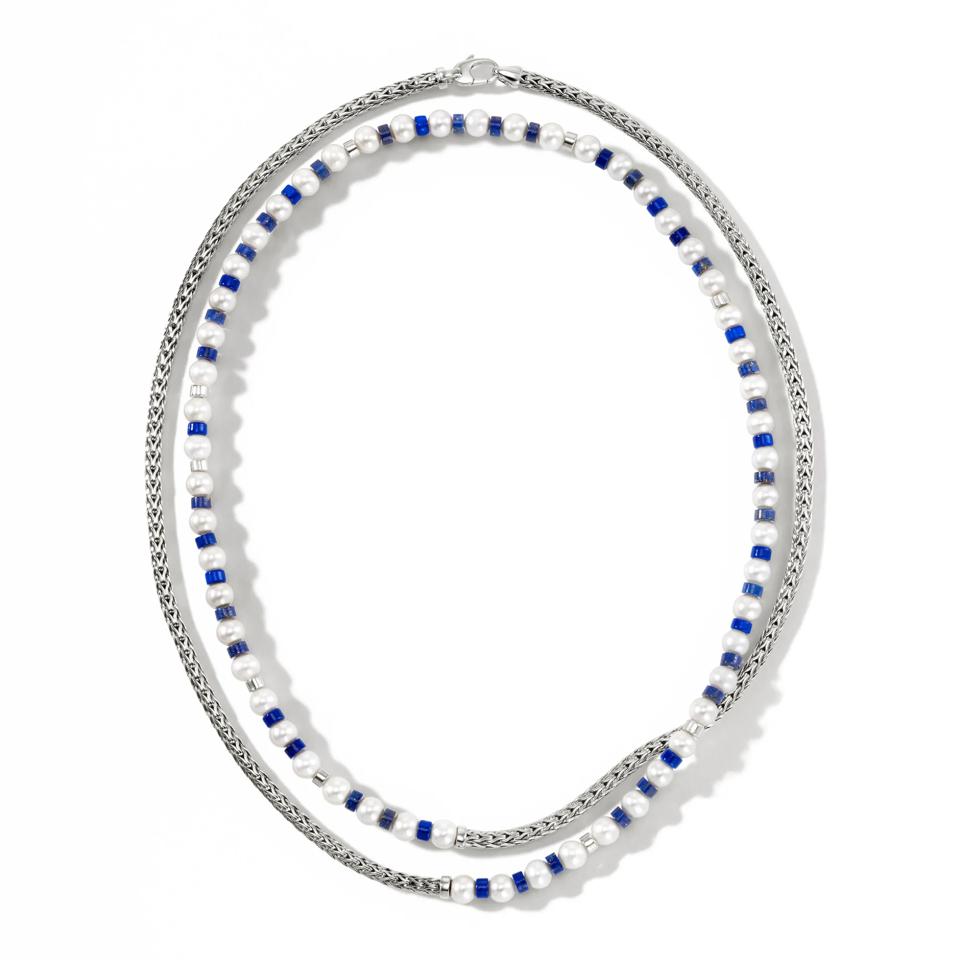 Women John Hardy Beads^Colorblock Necklace, Silver, Gemstones, Pearl