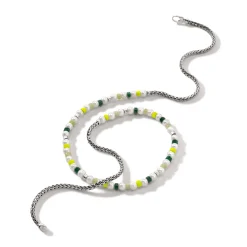 Women John Hardy Beads^Colorblock Necklace, Silver, Gemstones, Pearl
