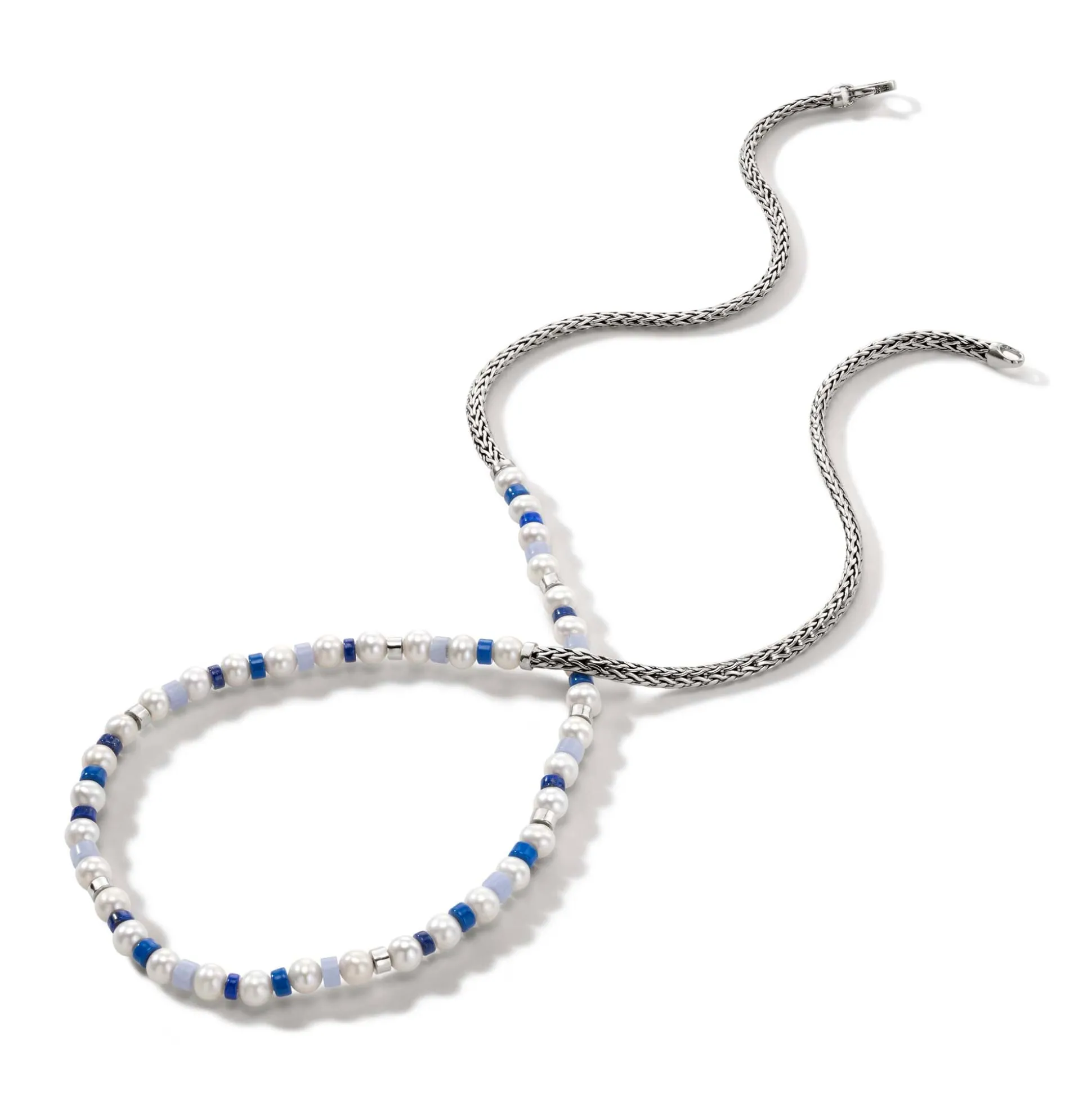 Women John Hardy Beads^Colorblock Necklace, Silver, Gemstones, Pearl