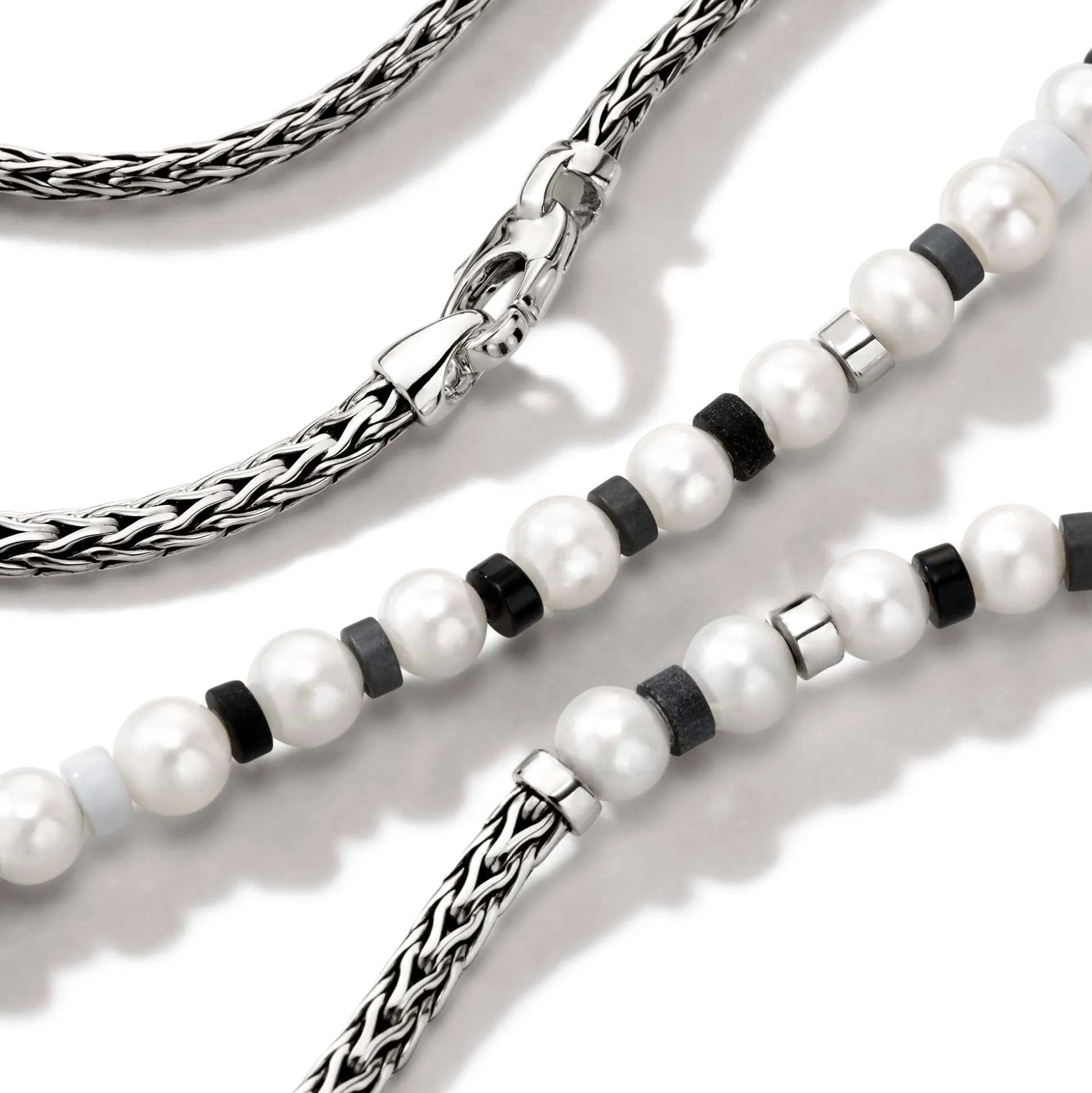 Women John Hardy Beads^Colorblock Necklace, Silver, Gemstones, Pearl