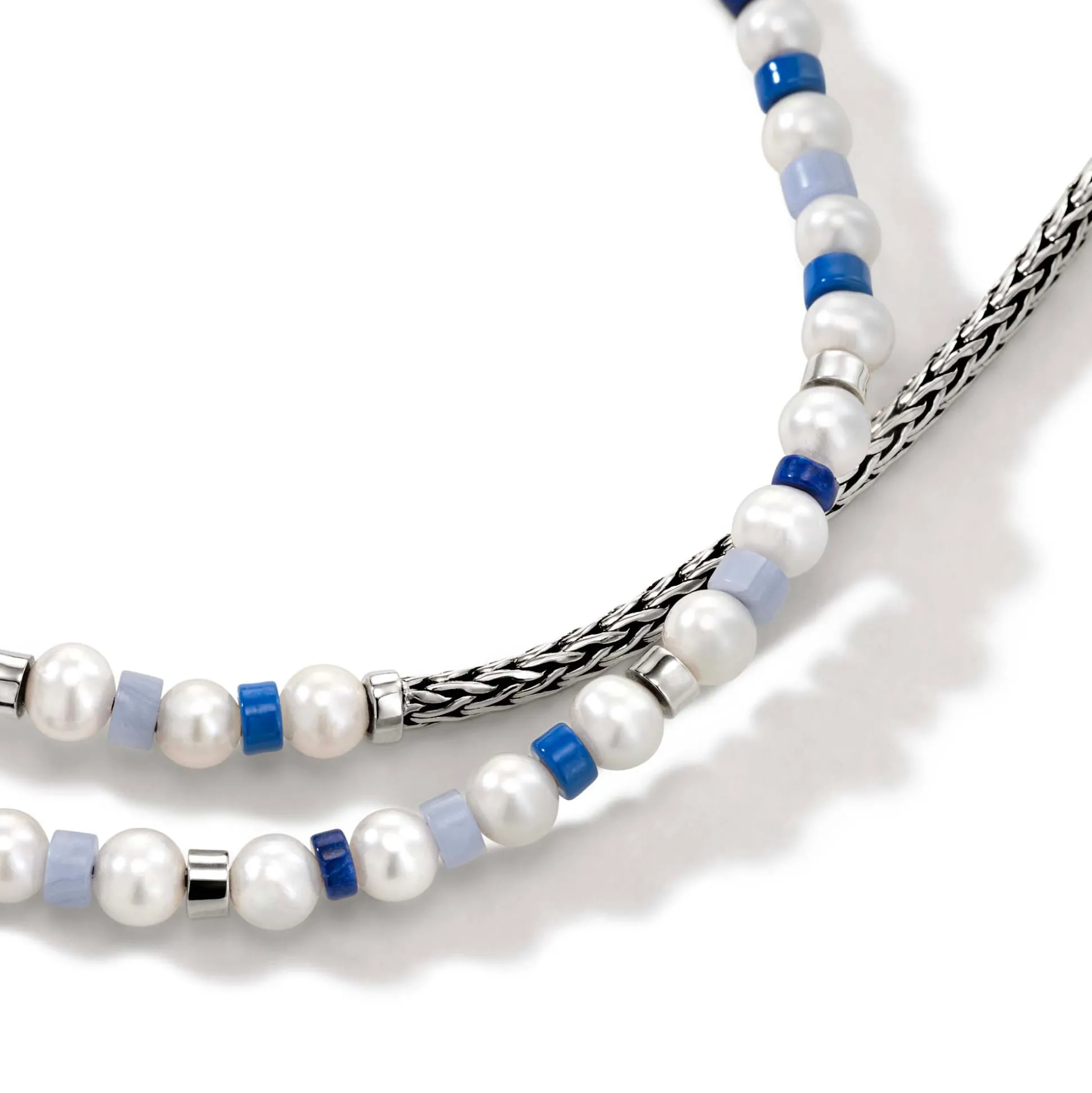 Women John Hardy Beads^Colorblock Necklace, Silver, Gemstones, Pearl