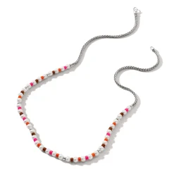 Women John Hardy Beads^Colorblock Necklace, Silver, Gemstones, Pearl