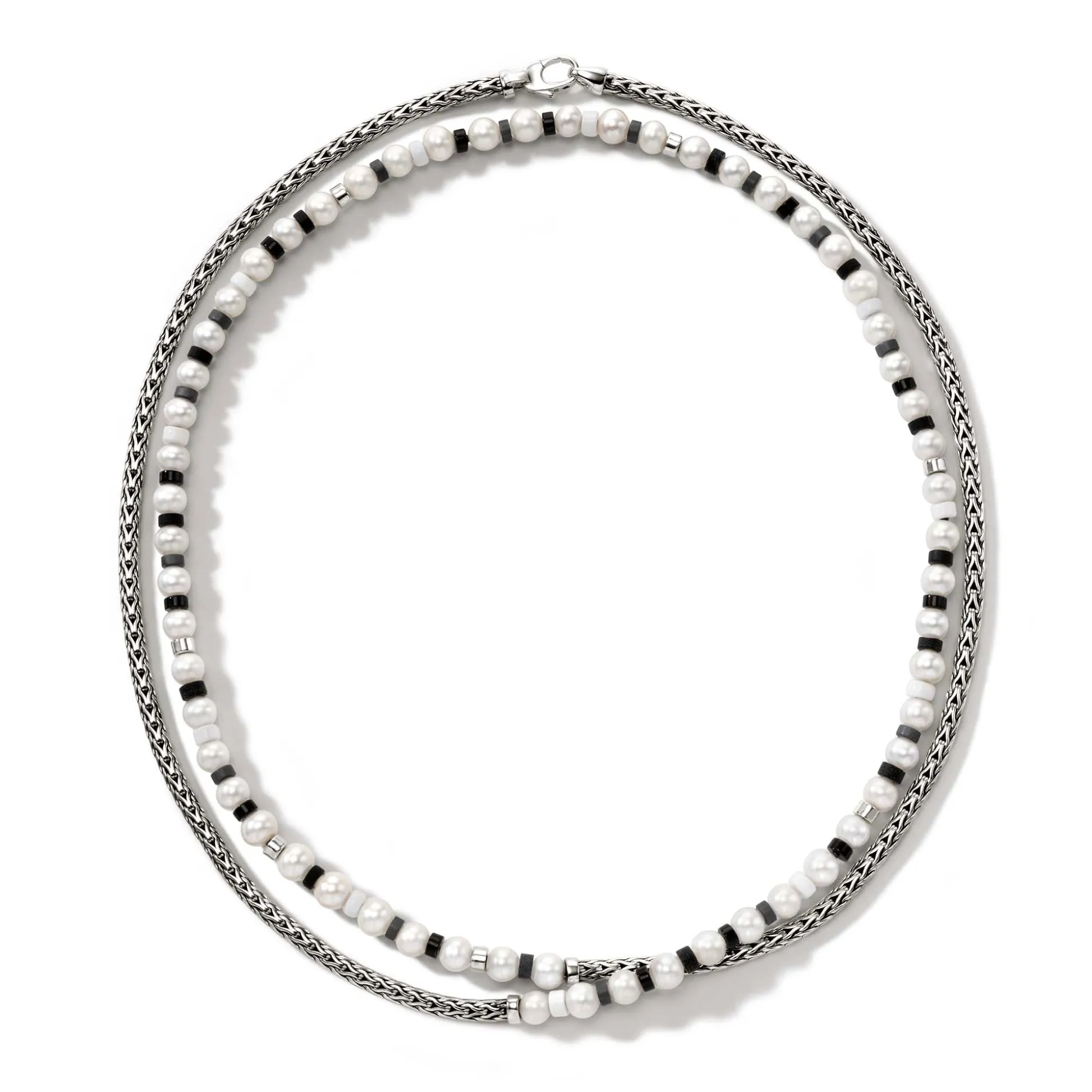 Women John Hardy Beads^Colorblock Necklace, Silver, Gemstones, Pearl