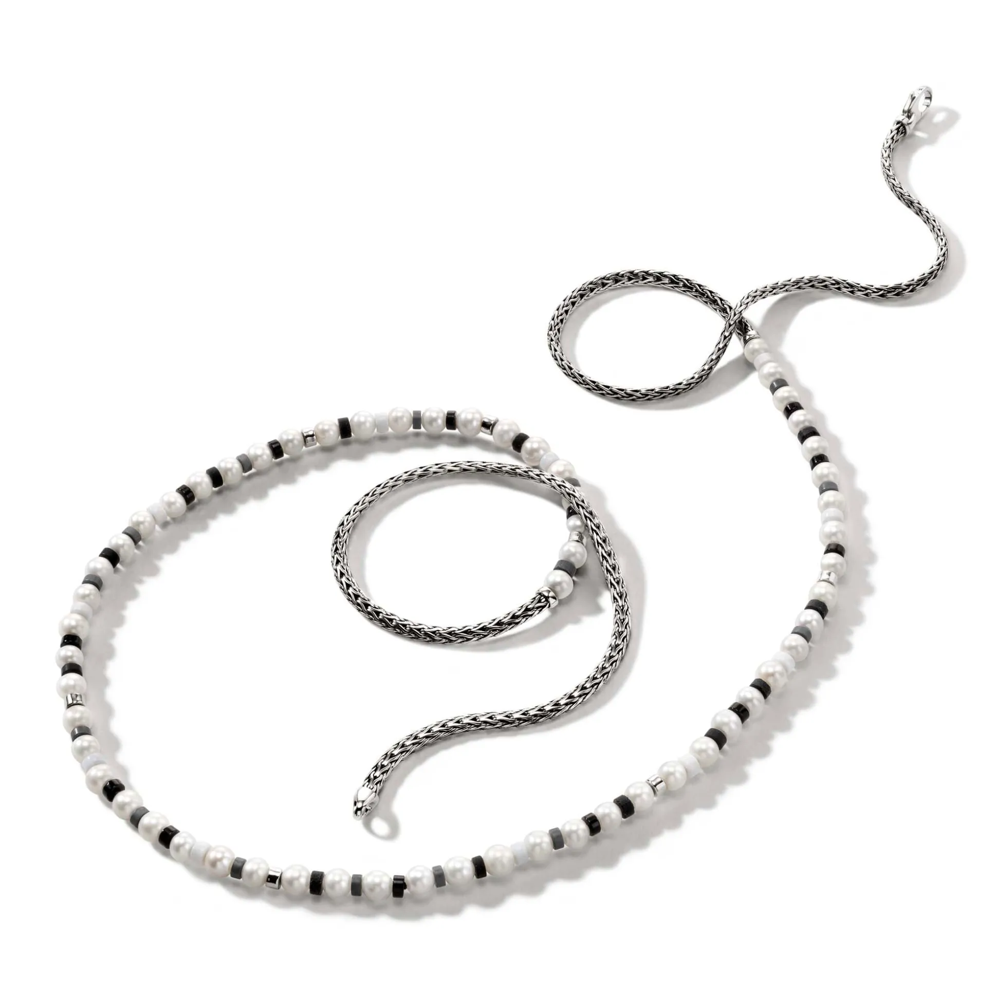 Women John Hardy Beads^Colorblock Necklace, Silver, Gemstones, Pearl