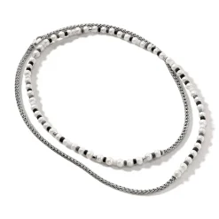 Women John Hardy Beads^Colorblock Necklace, Silver, Gemstones, Pearl