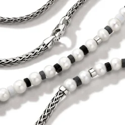 Women John Hardy Beads^Colorblock Necklace, Silver, Gemstones, Pearl