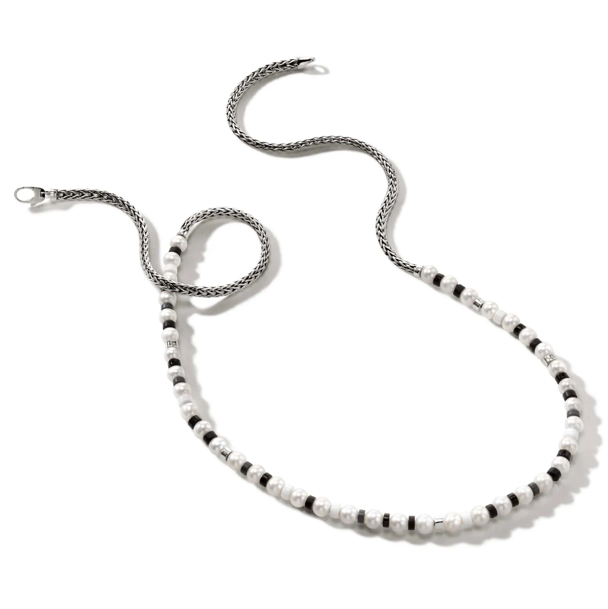 Women John Hardy Beads^Colorblock Necklace, Silver, Gemstones, Pearl