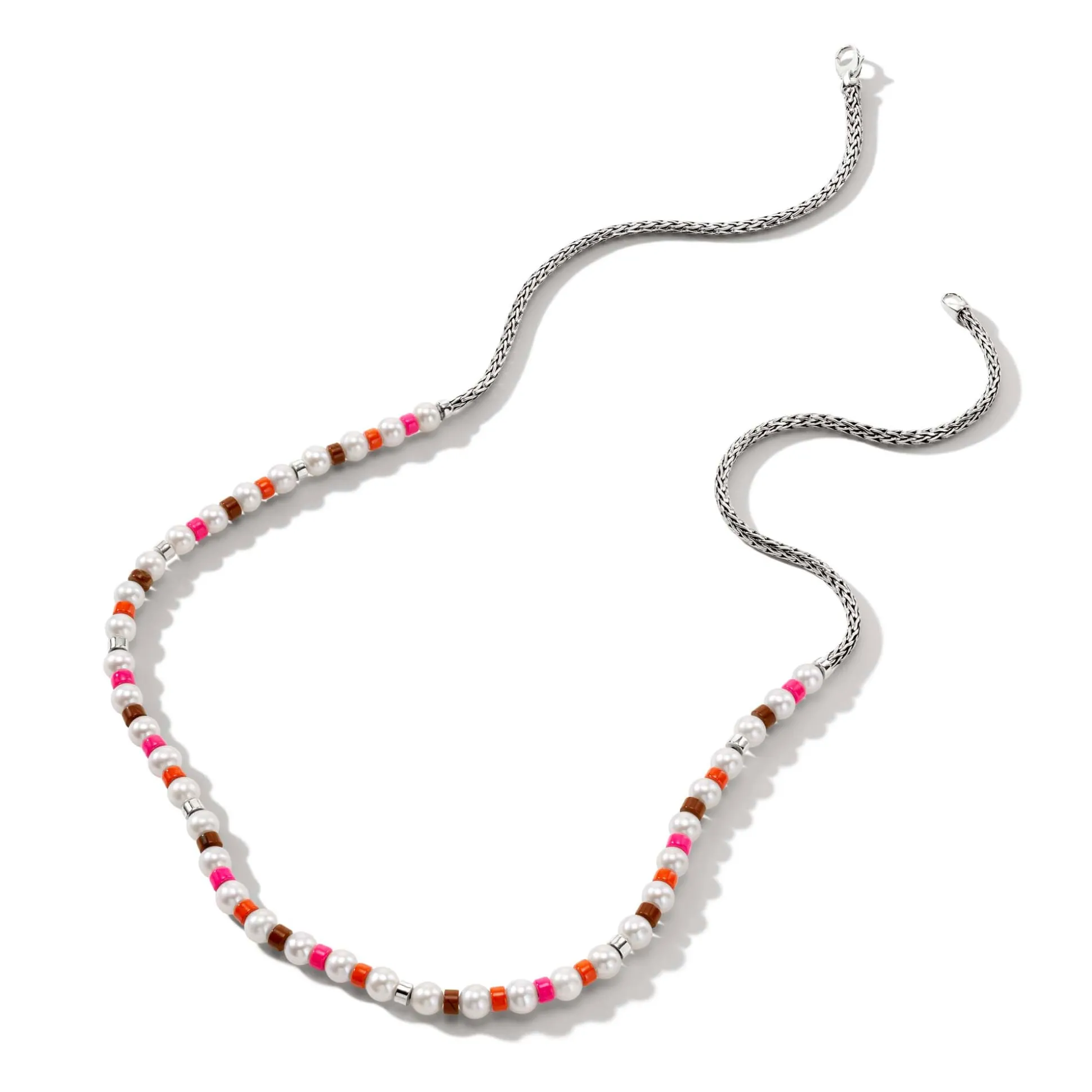 Women John Hardy Beads^Colorblock Necklace, Silver, Gemstones, Pearl