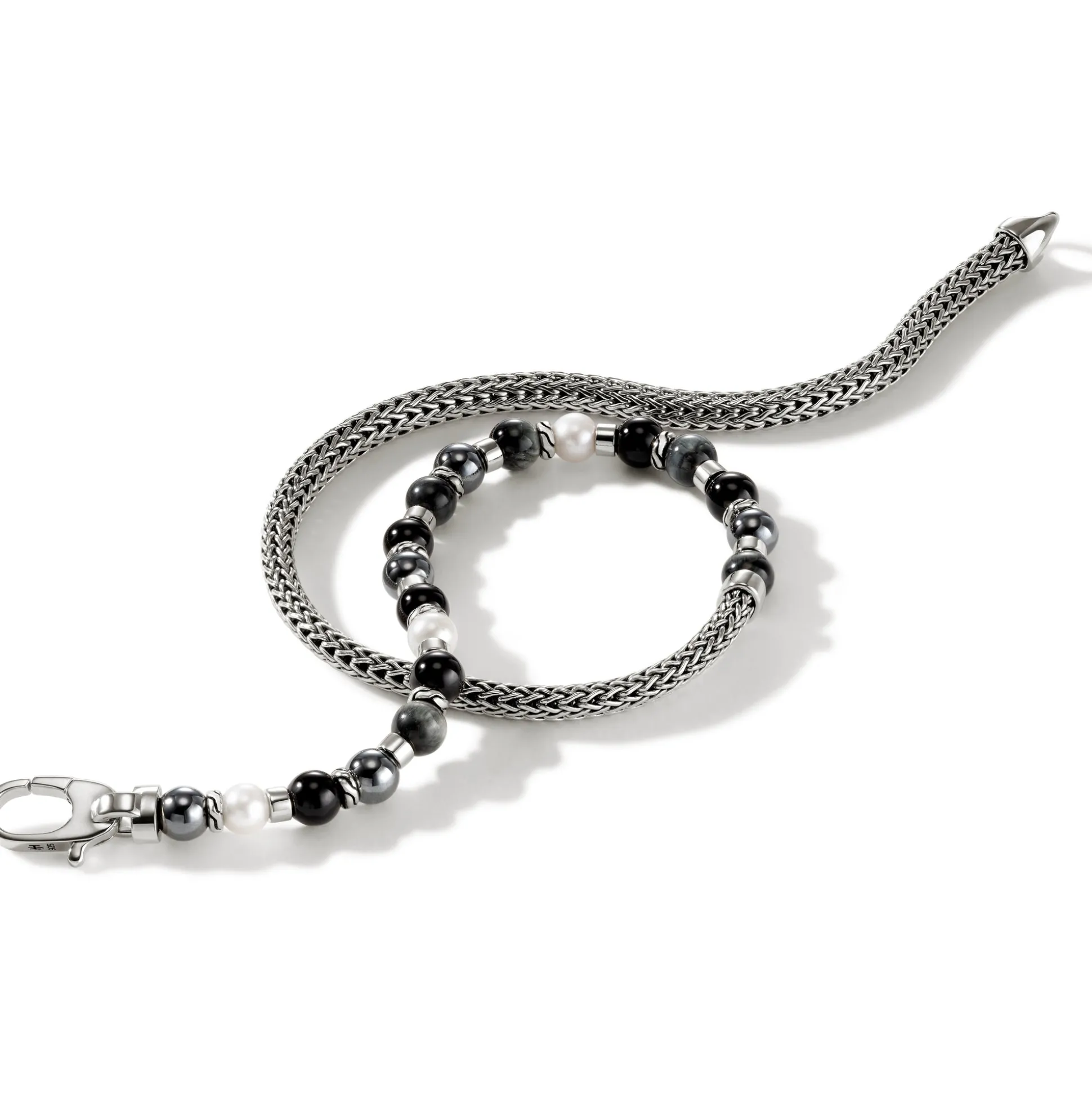Men John Hardy Beads^Colorblock Wrap, Silver, Gemstones, Pearl