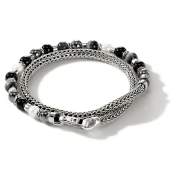Men John Hardy Beads^Colorblock Wrap, Silver, Gemstones, Pearl