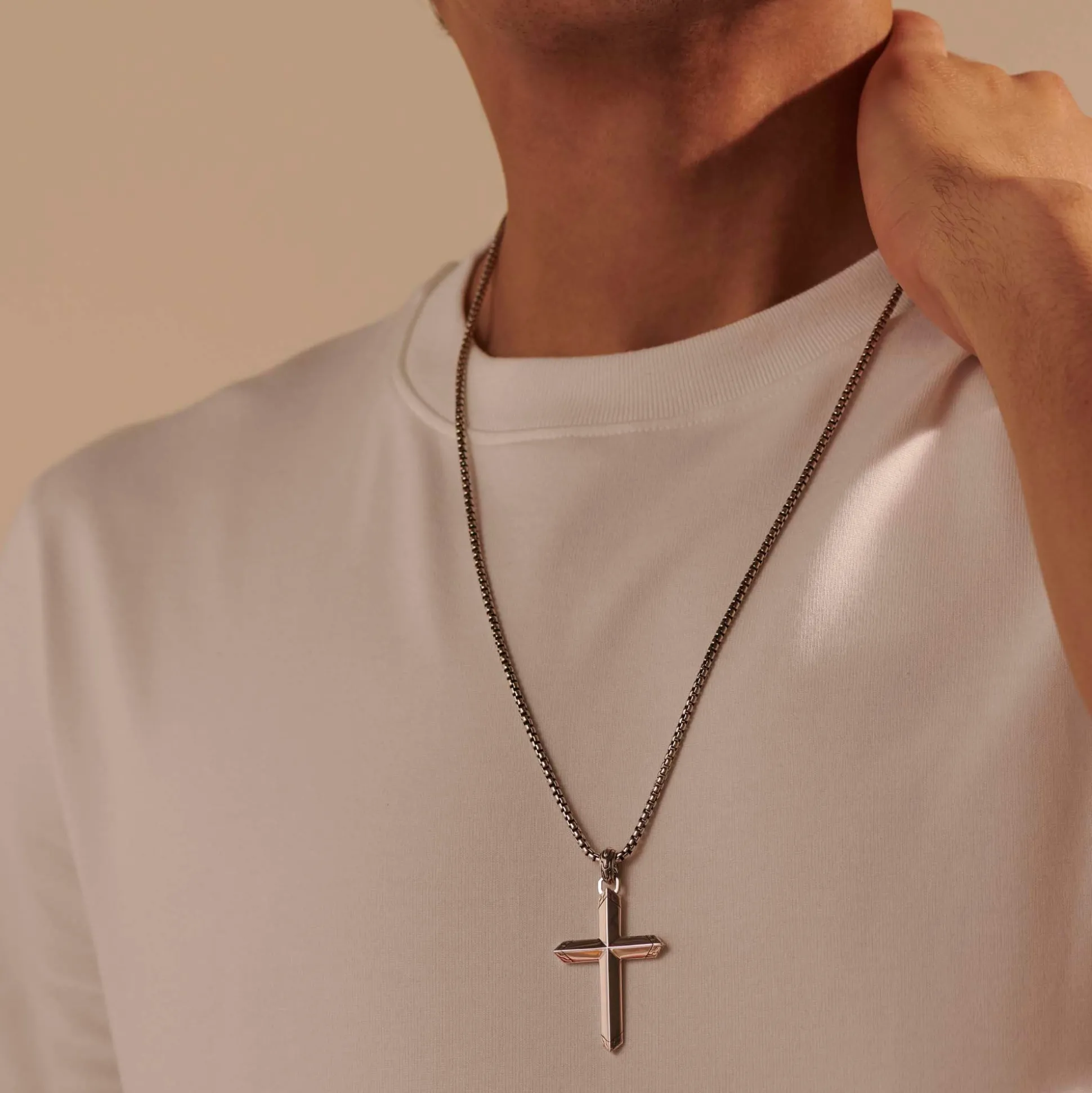Men John Hardy Tags & Pendants^Cross Pendant Necklace, Sterling Silver