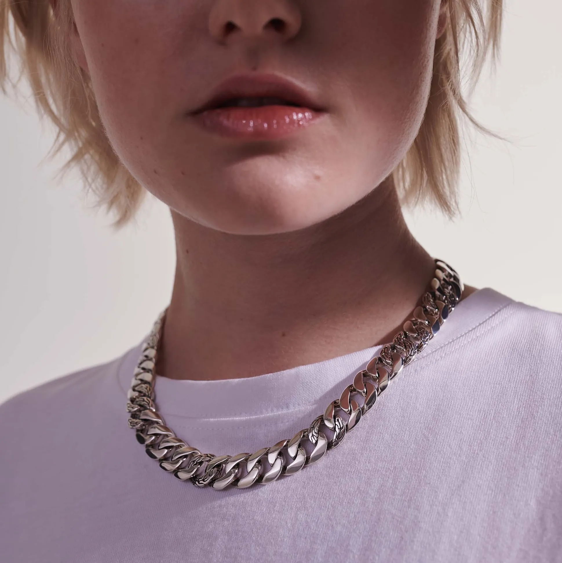 Women John Hardy Layering^Curb Chain Necklace, Sterling Silver, 14Mm