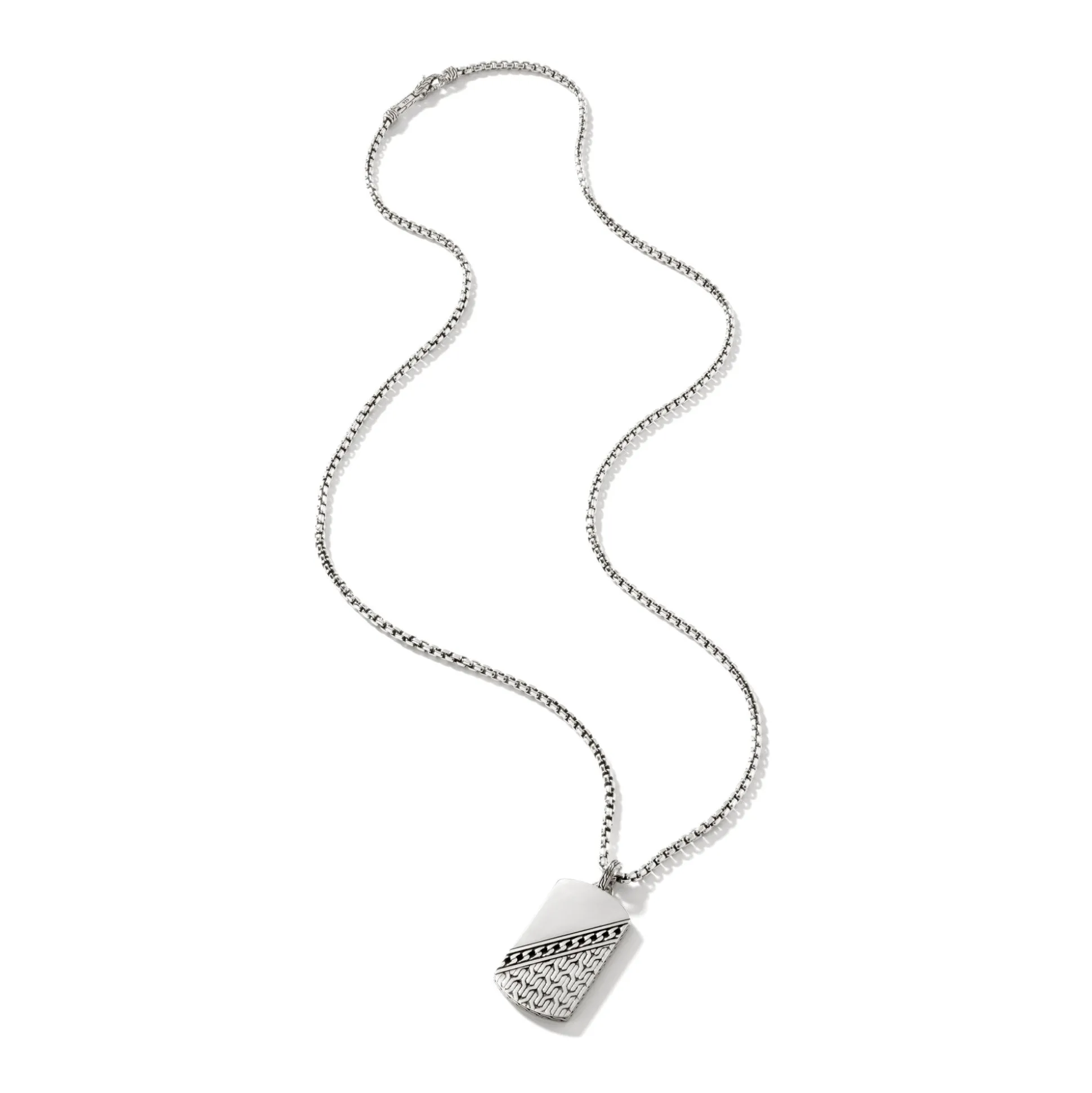 Men John Hardy Tags & Pendants^Curb Chain Tag Necklace, Sterling Silver