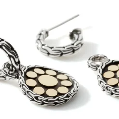 Women John Hardy Statement^Dot Drop Earring, Gold, Sterling Silver