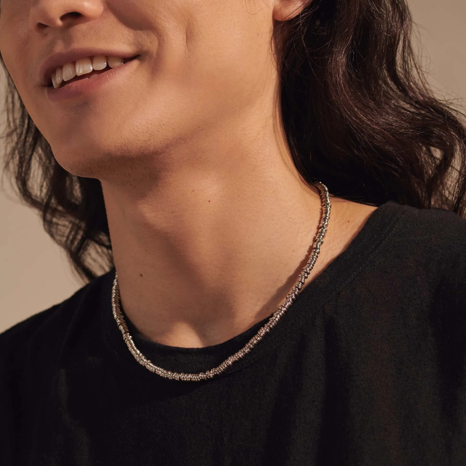 Men John Hardy Beads^Heishi Necklace, Sterling Silver