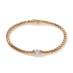 Women John Hardy Chains^Icon Bracelet, Gold, Diamonds, 3.5Mm