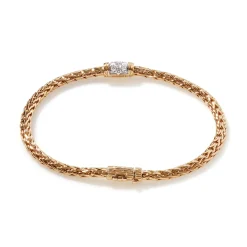 Women John Hardy Chains^Icon Bracelet, Gold, Diamonds, 3.5Mm