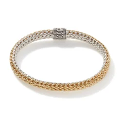 Men John Hardy Chains^Icon Bracelet, Gold, Silver, Diamonds, 6.5Mm