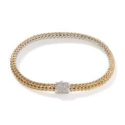 Men John Hardy Chains^Icon Bracelet, Gold, Silver, Diamonds, 5Mm