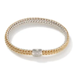 Men John Hardy Chains^Icon Bracelet, Gold, Silver, Diamonds, 5Mm