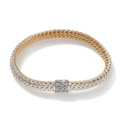Men John Hardy Chains^Icon Bracelet, Gold, Silver, Diamonds, 5Mm