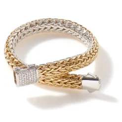 Men John Hardy Chains^Icon Bracelet, Gold, Silver, Diamonds, 5Mm