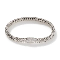 Women John Hardy Chains^Icon Bracelet, Silver, Diamonds, 6.5Mm