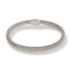 Women John Hardy Chains^Icon Bracelet, Silver, Diamonds, 6.5Mm