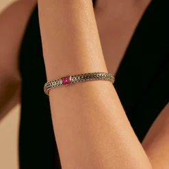 Men John Hardy Chains^Icon Bracelet, Sterling Silver, Pave, 6.5Mm