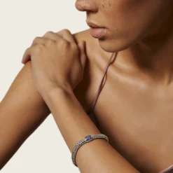 Women John Hardy Chains^Icon Bracelet, Sterling Silver, Pave, 10.5Mm