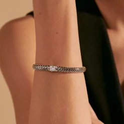 Men John Hardy Chains^Icon Bracelet, Sterling Silver, Pave, 6.5Mm