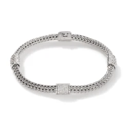 Women John Hardy Chains^Icon Bracelet, Sterling Silver, Diamonds, 5Mm