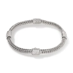 Women John Hardy Chains^Icon Bracelet, Sterling Silver, Diamonds, 5Mm