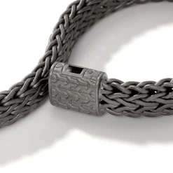 Men John Hardy Chains^Icon Flat Bracelet, Dark Silver, 11Mm