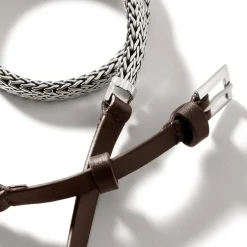 Women John Hardy Chains^Icon Wrap, Sterling Silver, Leather