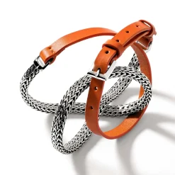 Women John Hardy Chains^Icon Wrap, Sterling Silver, Leather