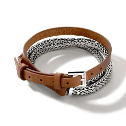 Women John Hardy Chains^Icon Wrap, Sterling Silver, Leather