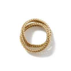 Women John Hardy Soft^Kami Chain Crossover Ring, Gold, 4.5Mm