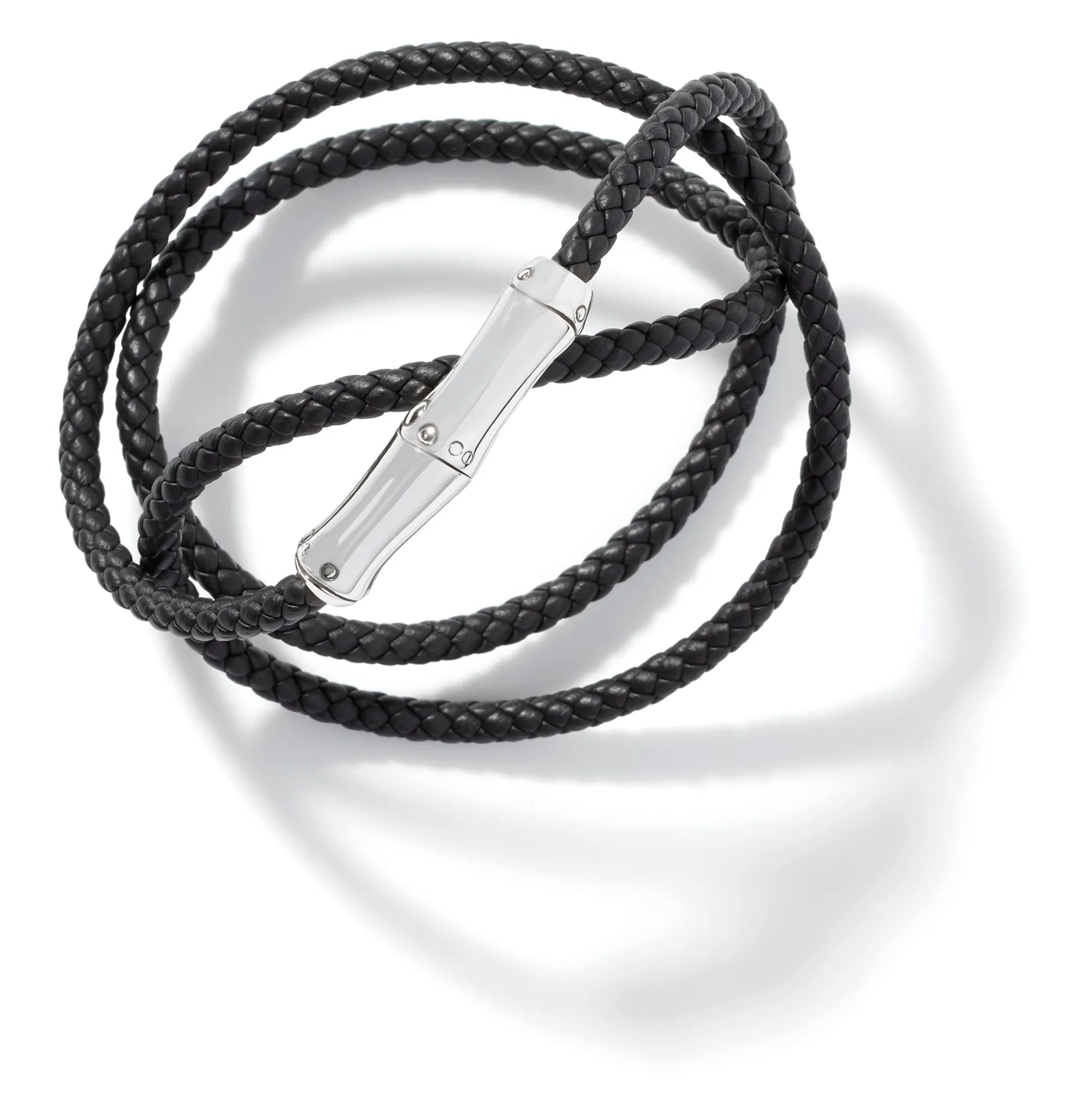 Men John Hardy Leather, Cord & Rubber^Leather Bamboo Triple Wrap, Sterling Silver