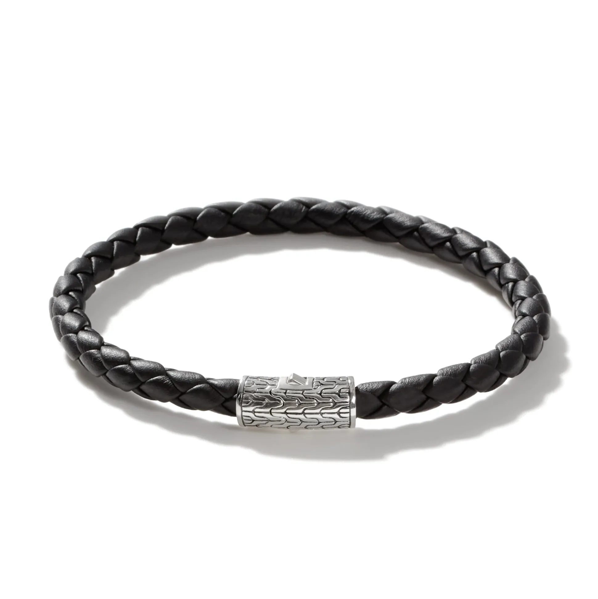 Men John Hardy Leather, Cord & Rubber^Leather Bracelet, Sterling Silver