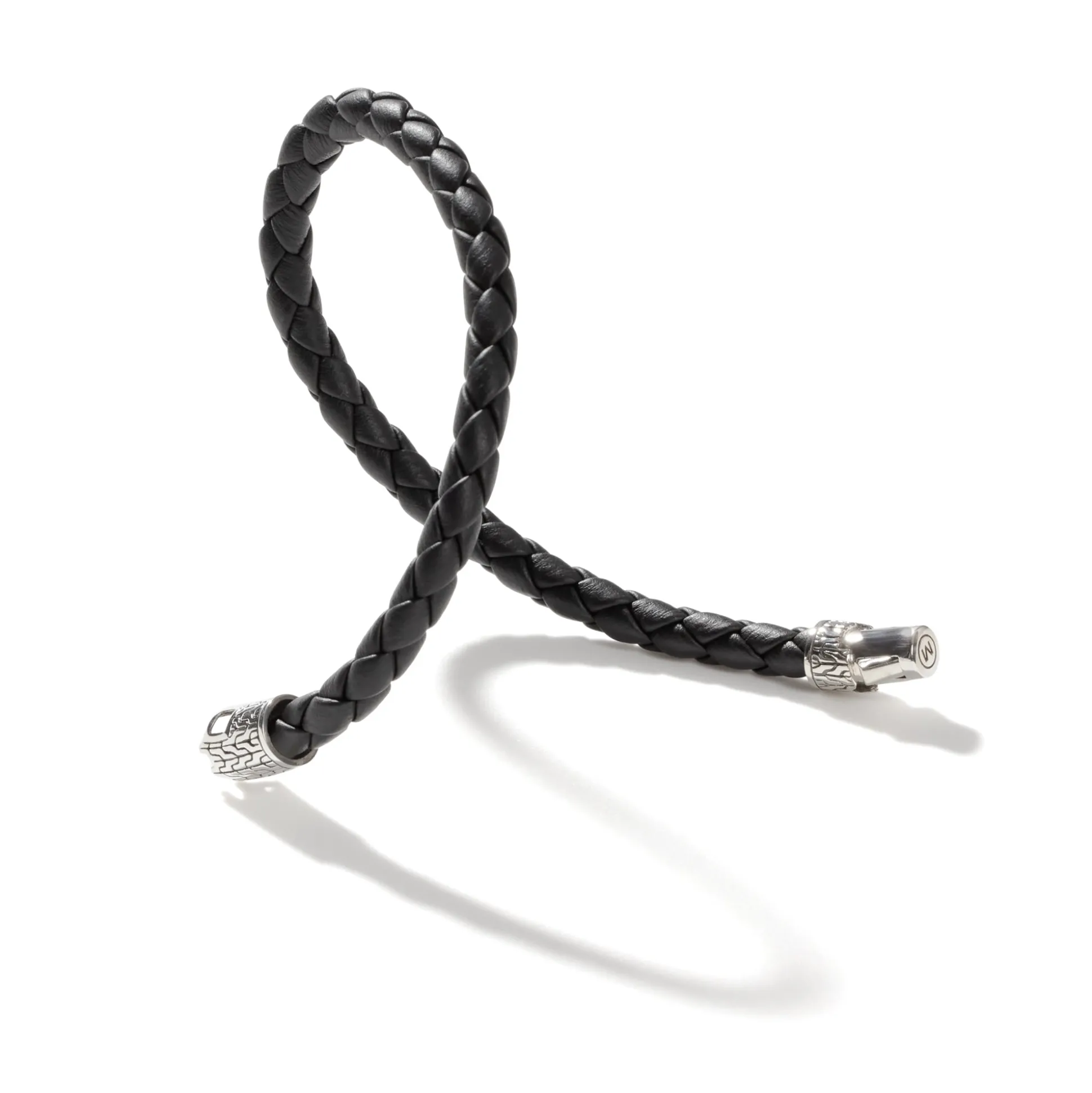 Men John Hardy Leather, Cord & Rubber^Leather Bracelet, Sterling Silver
