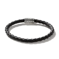 Men John Hardy Leather, Cord & Rubber^Leather Bracelet, Sterling Silver