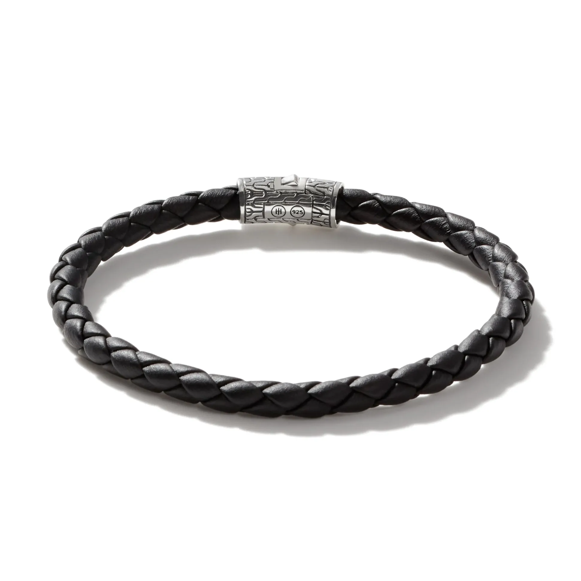 Men John Hardy Leather, Cord & Rubber^Leather Bracelet, Sterling Silver