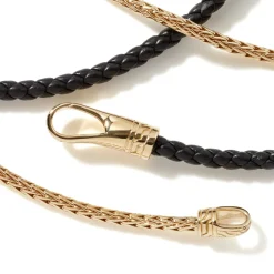 Men John Hardy Leather, Cord & Rubber^Leather Triple Wrap, Gold