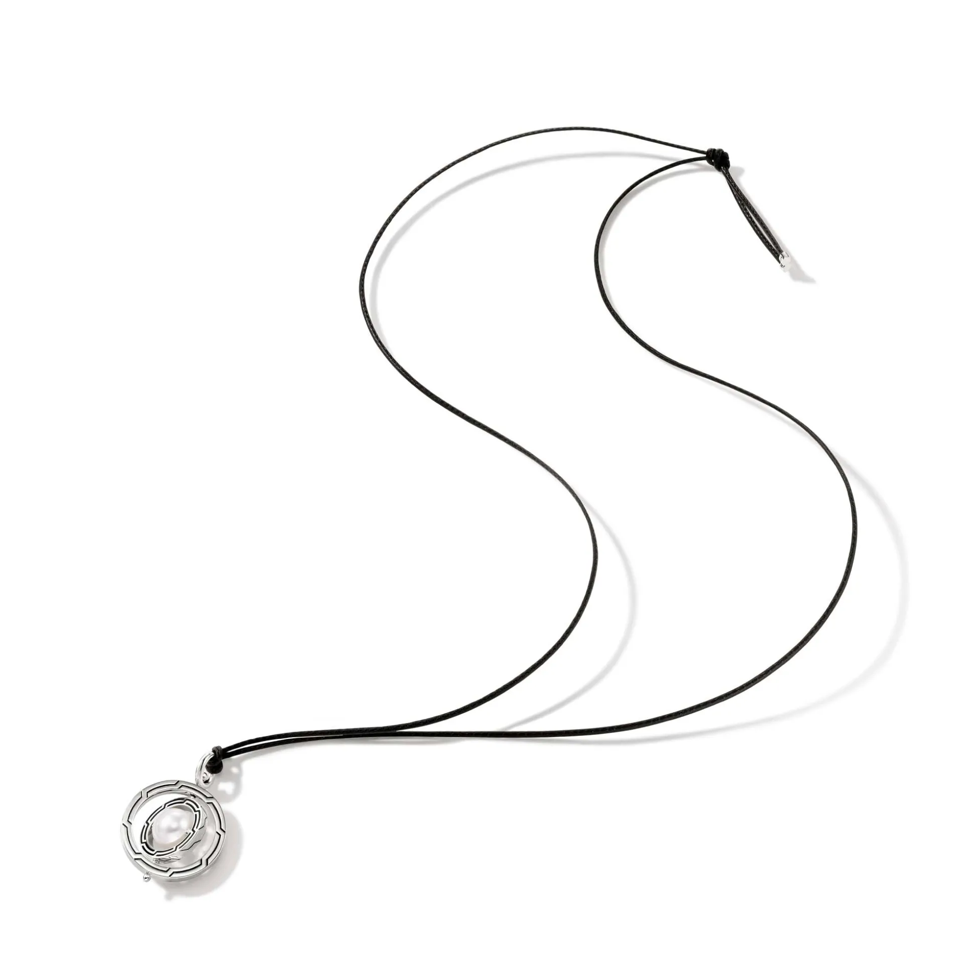 Women John Hardy Pendants^Moon Door Necklace, Silver, Leather, Pearl