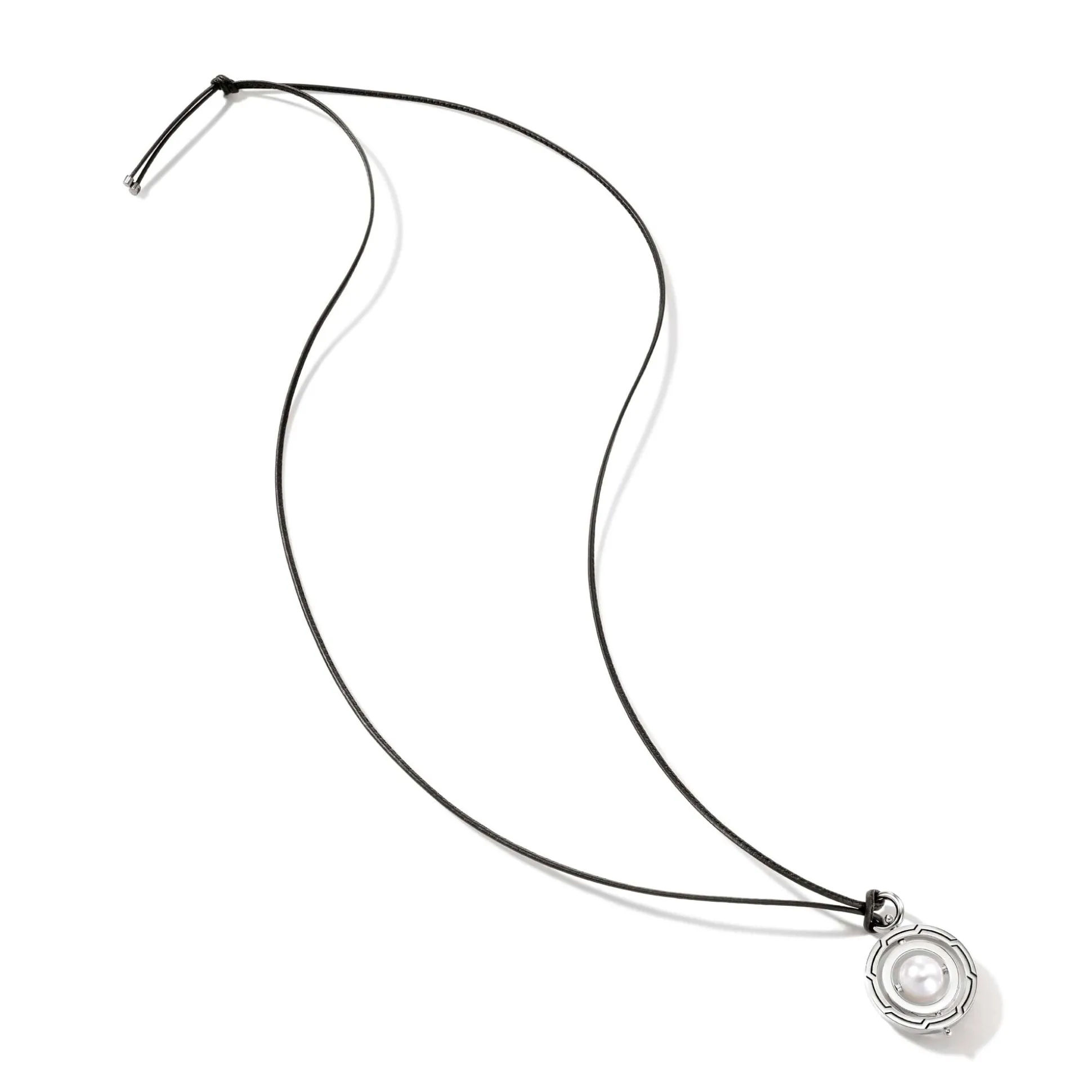 Women John Hardy Pendants^Moon Door Necklace, Silver, Leather, Pearl