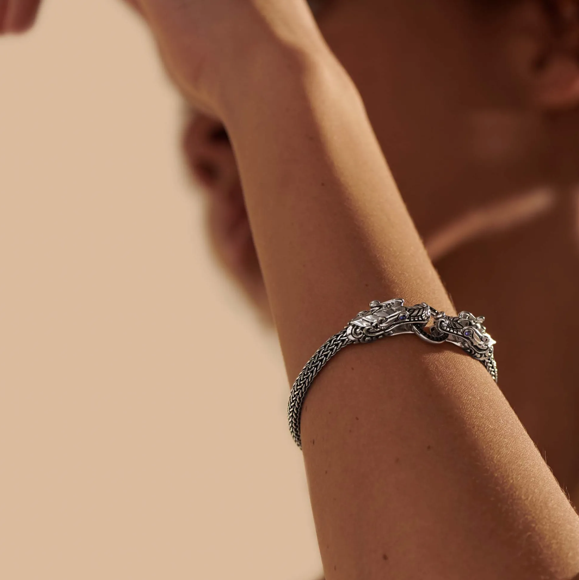 Women John Hardy Chains^Naga Bracelet, Sterling Silver, Pave, 5Mm
